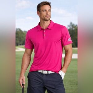 Adidas Golf Climachill Polo Shirt Pink Performance Short Sleeve Men’s XL NWT!